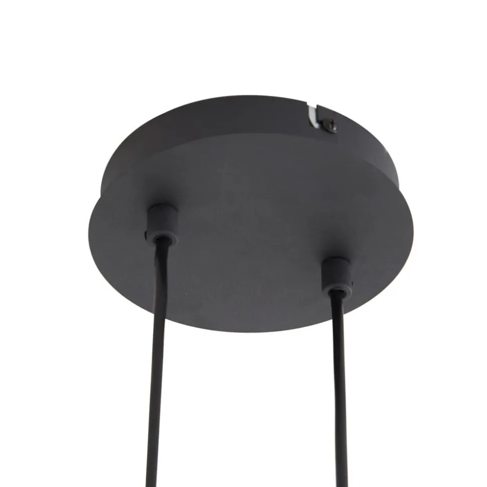 Lindby pendellampe Isamer, smoke grey/amber, 130 cm, globe