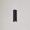 Lindby pendellampe Joffrey, Ø 6 cm, sort, metal, GU10