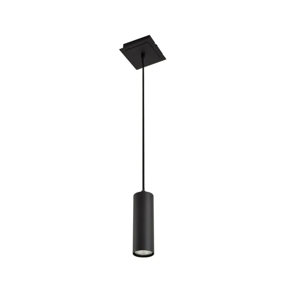 Lindby pendellampe Joffrey, Ø 6 cm, sort, metal, GU10