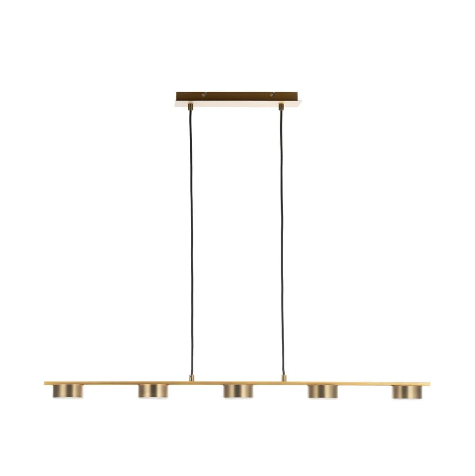 Lindby pendellampe Kaylou, 5 lyskilder, bronzefarvet, aluminium