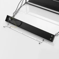 Lindby pendellampe Kirista, 5 lyskilder, sort, træ, 100 cm