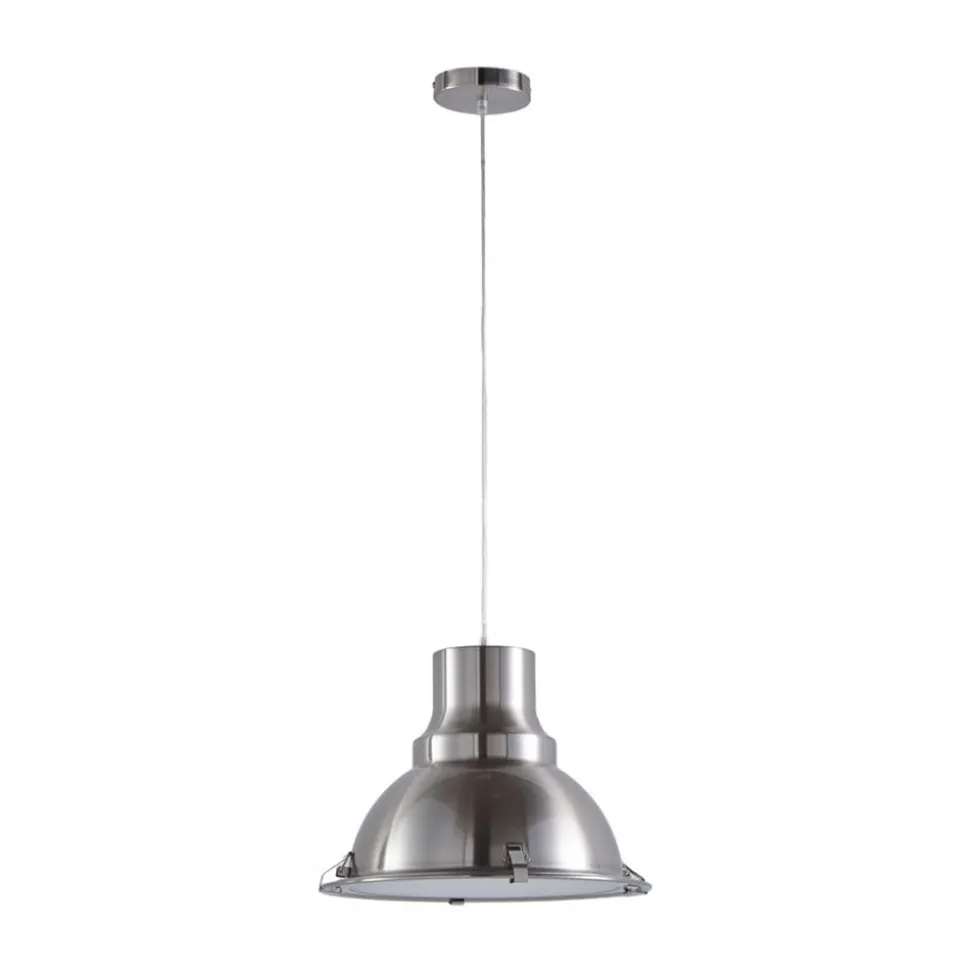 Lindby pendellampe Letty, Ø 39 cm, nikkelfarvet, metal, E27