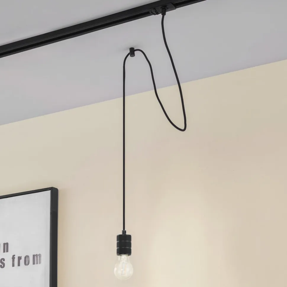 Lindby pendellampe Linaro, Ø 4,6 cm, sort, 1-faset, E27