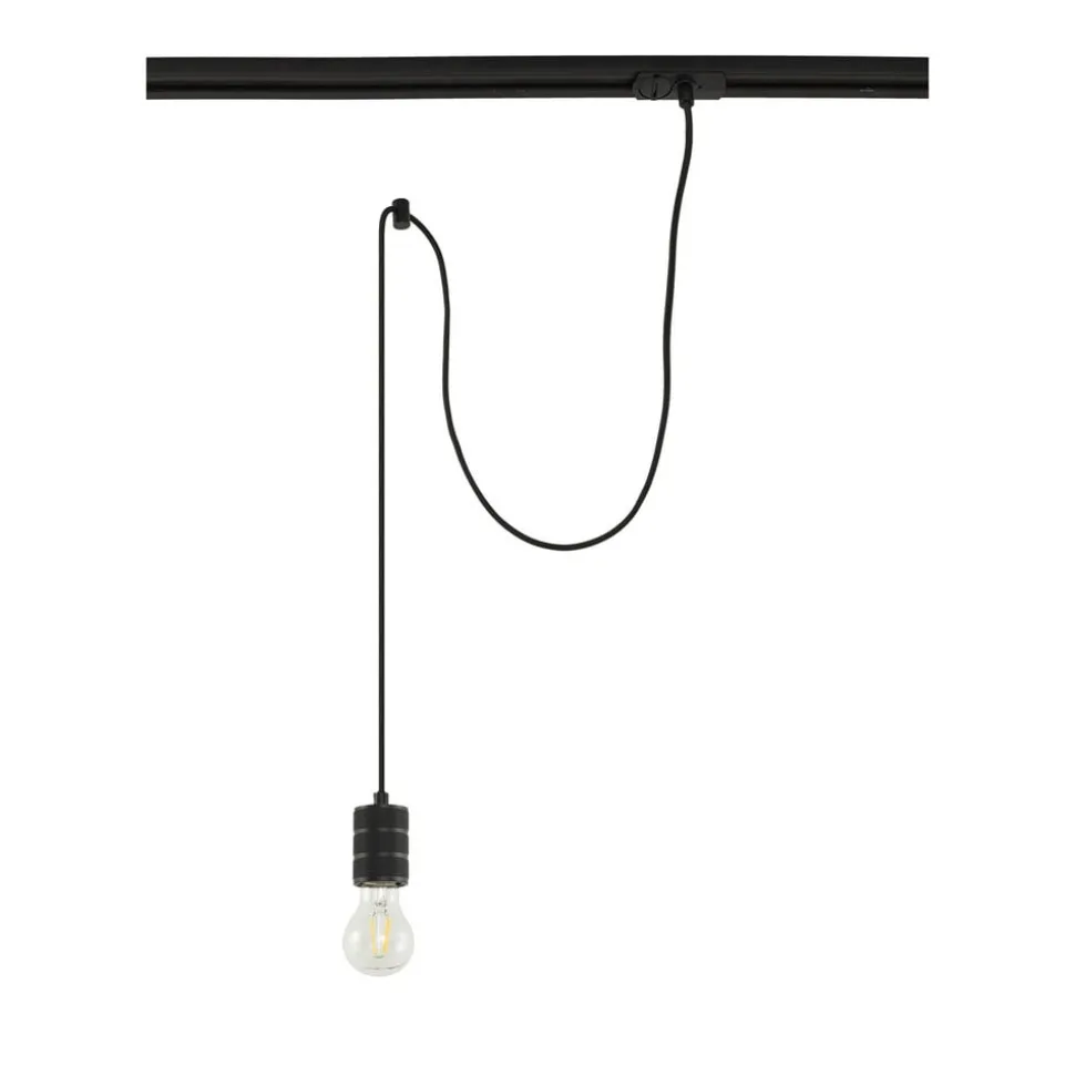 Lindby pendellampe Linaro, Ø 4,6 cm, sort, 1-faset, E27