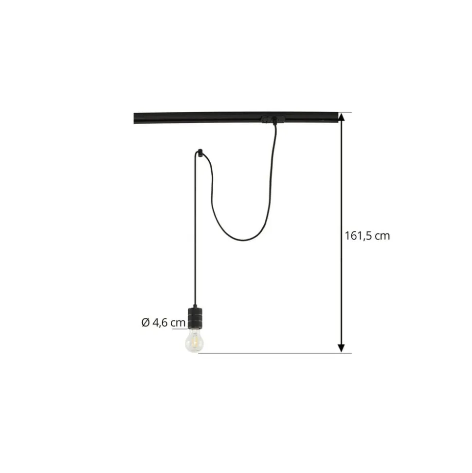 Lindby pendellampe Linaro, Ø 4,6 cm, sort, 1-faset, E27