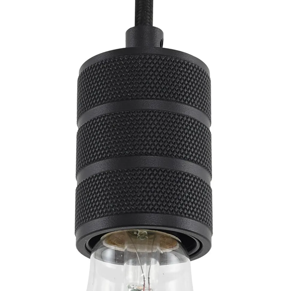 Lindby pendellampe Linaro, Ø 4,6 cm, sort, 1-faset, E27