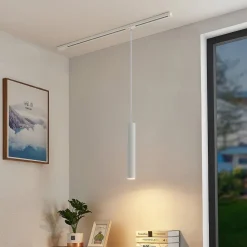 Lindby pendellampe Linaro, 40 cm, hvid, 1-faset, GU10