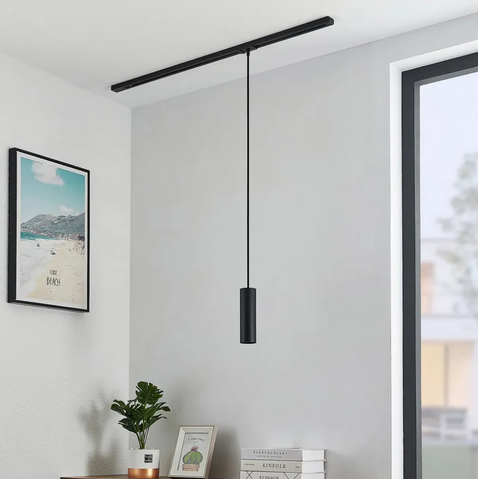 Lindby pendellampe Linaro, 20 cm, sort, 1-faset, GU10