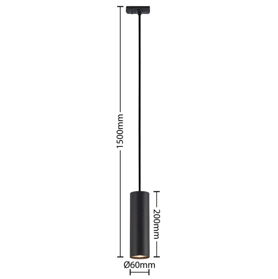 Lindby pendellampe Linaro, 20 cm, sort, 1-faset, GU10