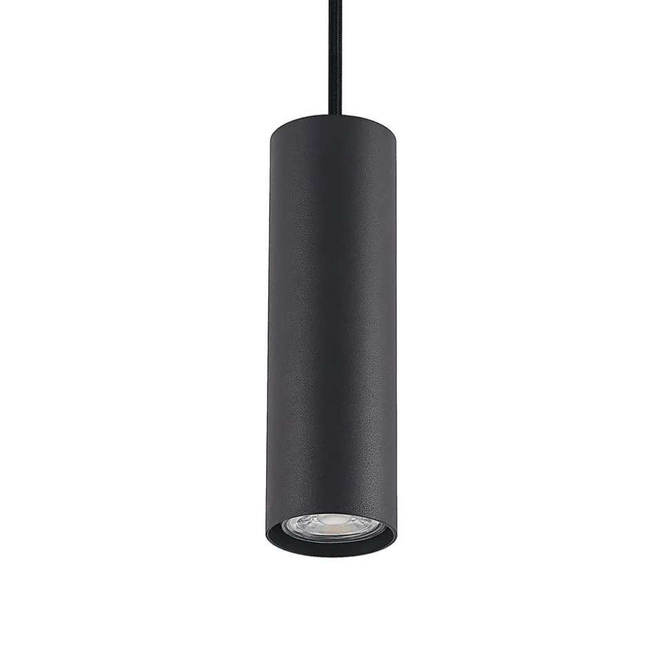 Lindby pendellampe Linaro, 20 cm, sort, 1-faset, GU10
