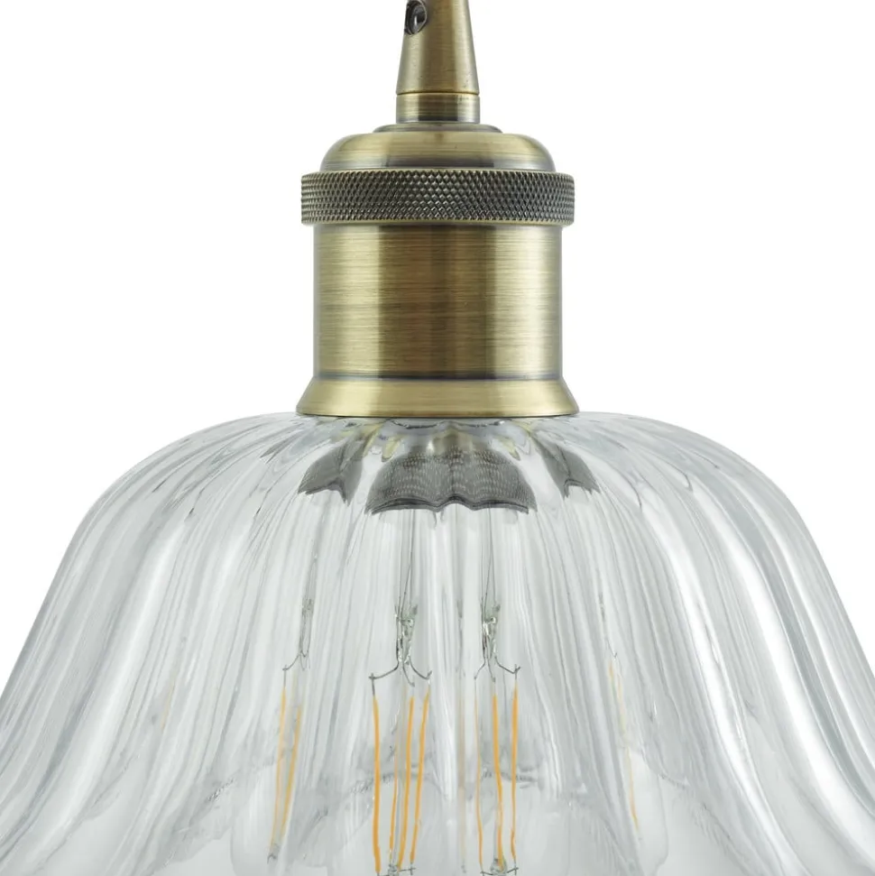 Lindby pendellampe Ludowika, transparent, glas, Ø25cm, E27