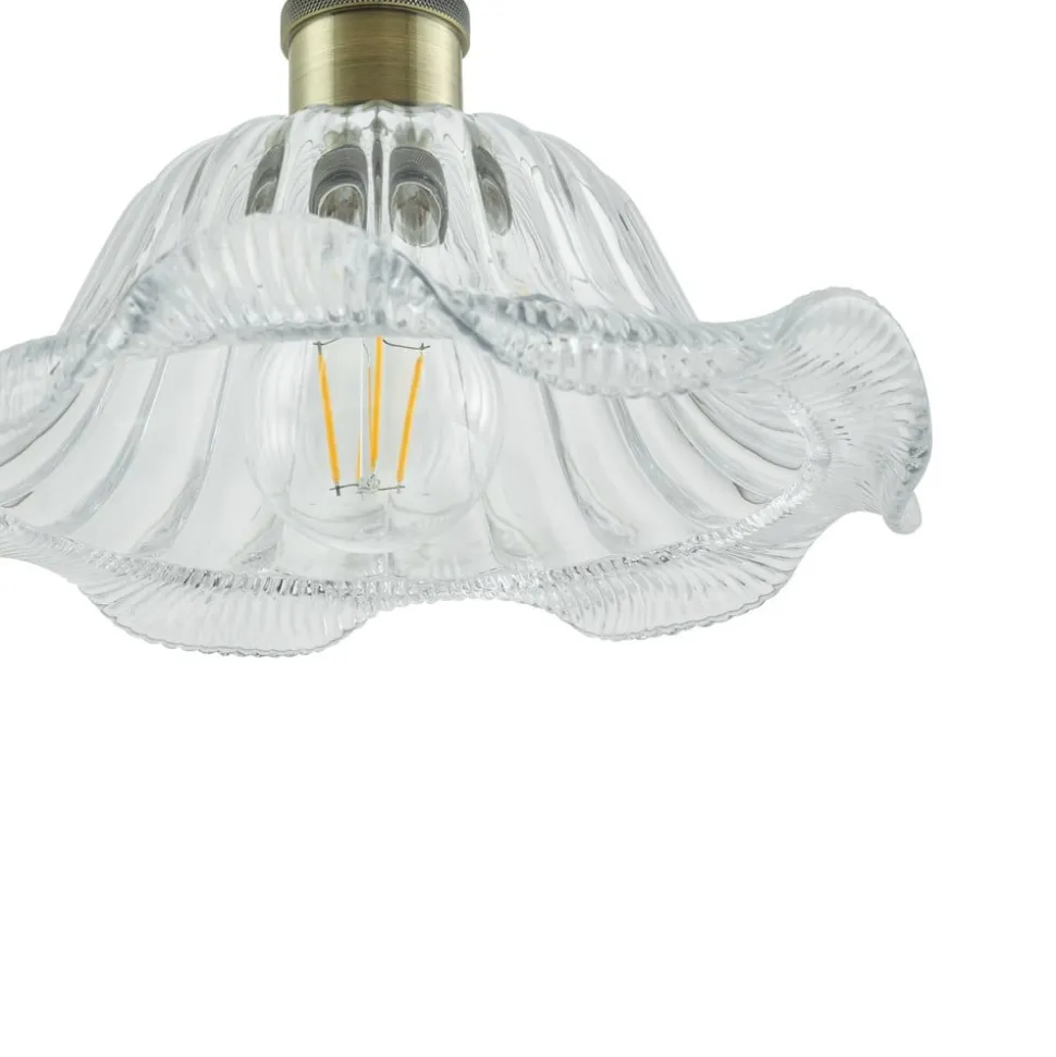 Lindby pendellampe Ludowika, transparent, glas, Ø25cm, E27
