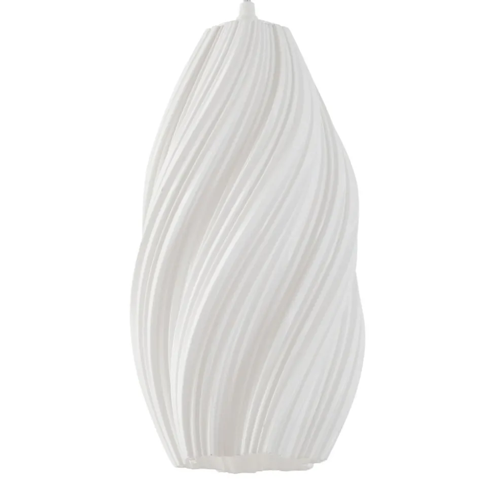 Lindby pendellampe Nuvia, Ø 15,5 cm, hvid, 3D-print