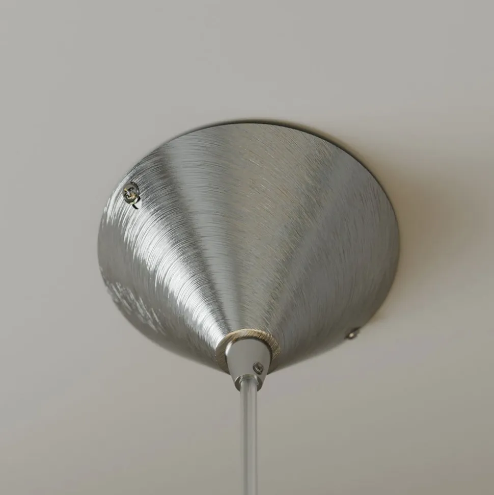 Lindby pendellampe Petra, hvid, glas, Ø 40 cm, kegle, E27