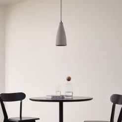 Lindby pendellampe Sanne, grå, beton, Ø 15 cm, E27