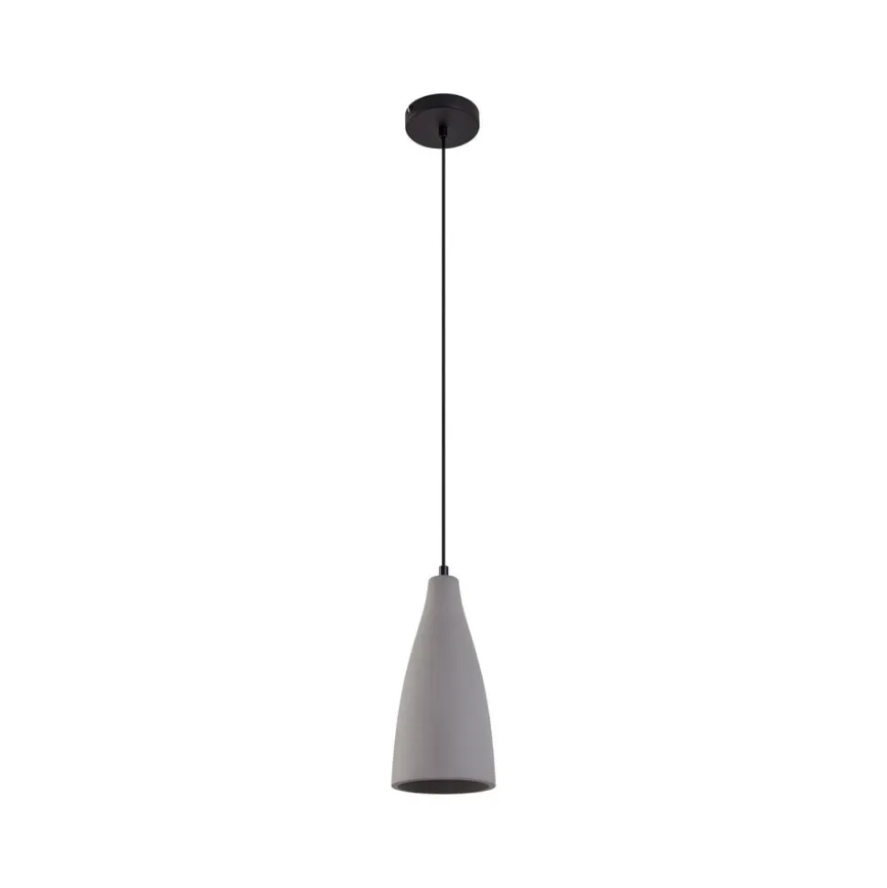 Lindby pendellampe Sanne, grå, beton, Ø 15 cm, E27