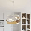 Lindby pendellampe Simaria, brun/grå/hvid, Ø 60 cm, E27