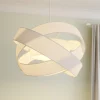 Lindby pendellampe Simaria, hvid, tekstil, Ø 60 cm, E27
