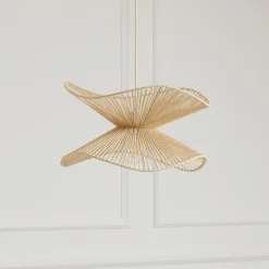 Lindby pendellampe Valdorin, beige, papir, Ø 40 cm, E27