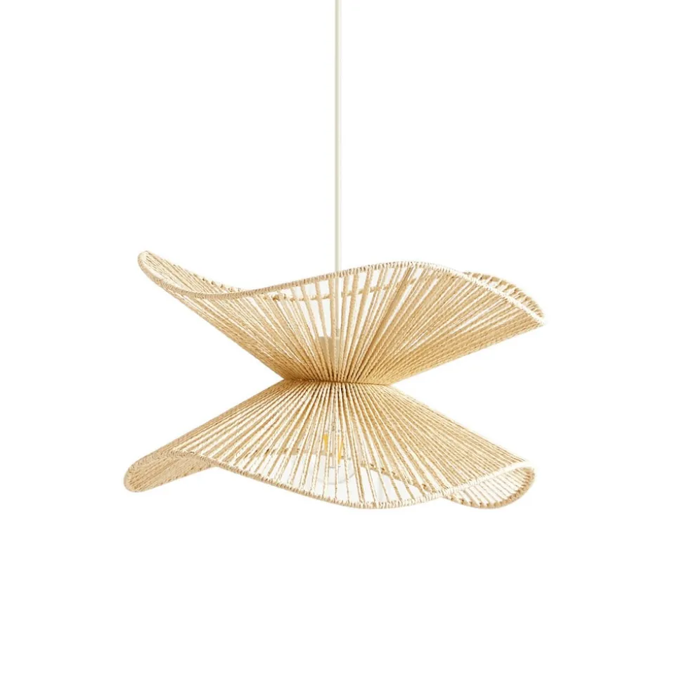 Lindby pendellampe Valdorin, beige, papir, Ø 40 cm, E27