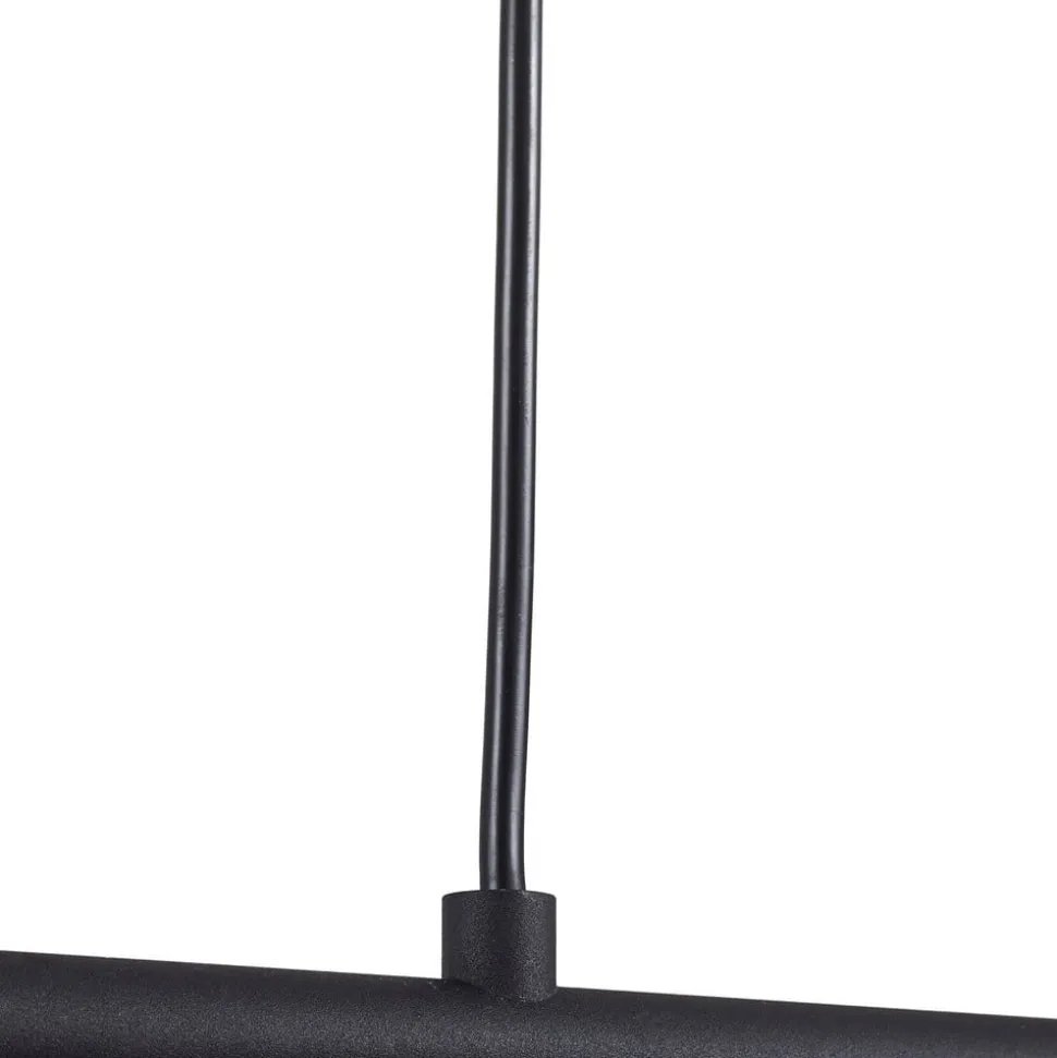 Lindby pendellampe Vasilia, 75 cm, sort/guld, stof