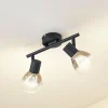 Lindby Pendura loftlampe, 2 lyskilder, sort, glas
