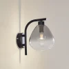 Lindby Pendura væglampe, Ø 15 cm, sort, glas
