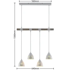 Lindby Pimana pendellampe, 4 lyskilder
