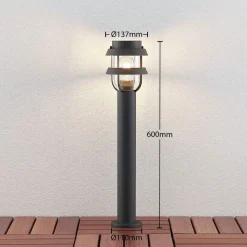 Lindby pullert Alvaro, antracit, 60 cm, IP44, E27