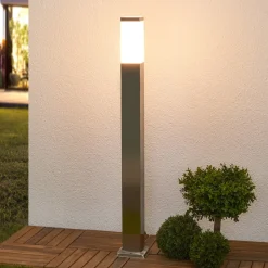 Lindby pullert Lorian, 100 cm, stål, IP44, E27
