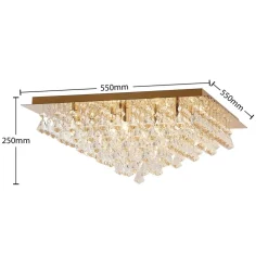 Lindby Rimedia loftlampe, guld, 55 cm