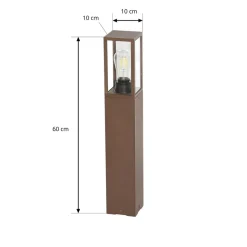 Lindby Robigus sokkellampe, rustfarvet, aluminium
