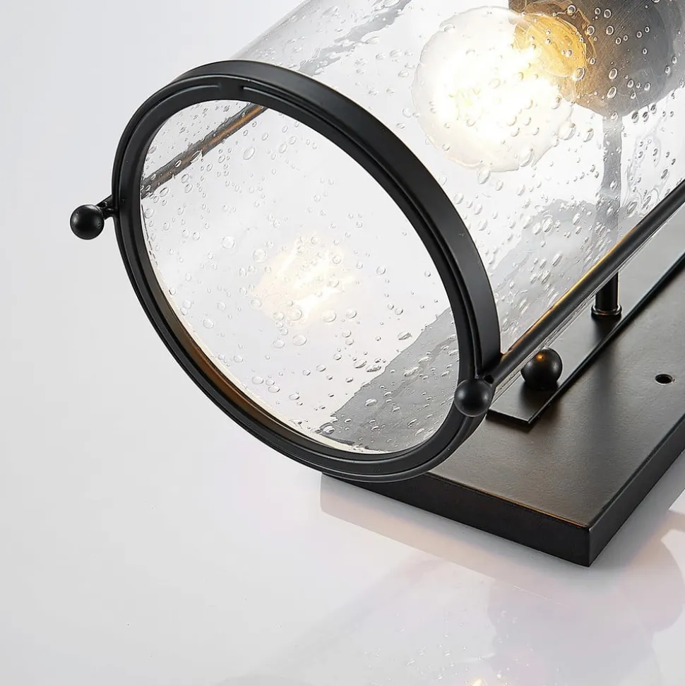 Lindby Rozalie væglampe, sort, metal, lygte, 44cm