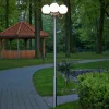 Lindby Samuel udendørslampe, 218 cm, 3 lyskilder, kugle, E27, IP44