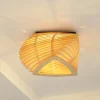 Lindby Sanza loftlampe, 50 cm, træ, buet