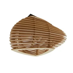 Lindby Sanza loftlampe, 50 cm, træ, buet