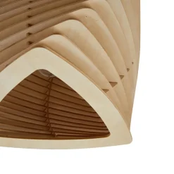 Lindby Sanza loftlampe, 50 cm, træ, buet