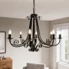 Lindby Scaleria lysekrone, 8 lyskilder, brun