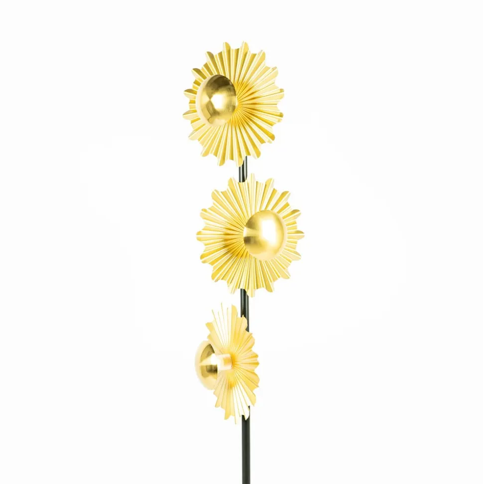 Lindby Senmia gulvlampe i guld, 3 lyskilder