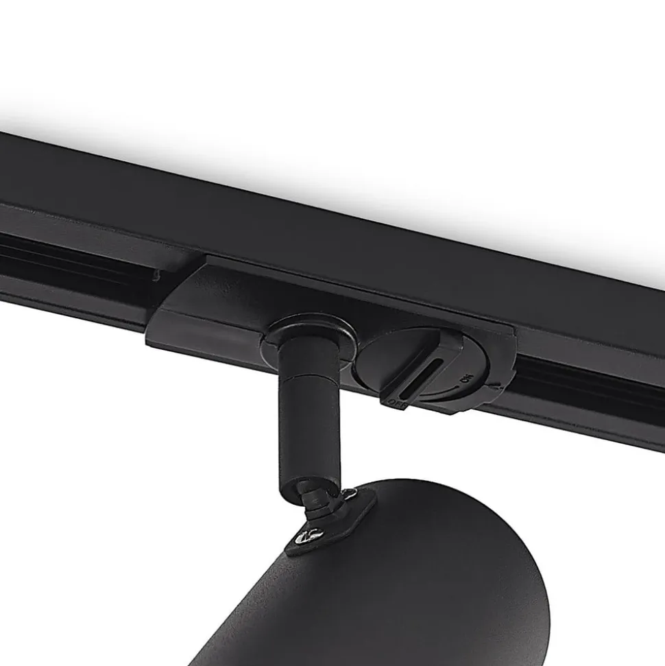 Lindby skinnespot Linaro, GU10, Ø 6 cm, sort, 1-faset
