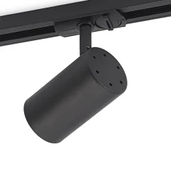 Lindby skinnespot Linaro, GU10, Ø 6 cm, sort, 1-faset