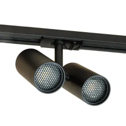 Lindby skinnespot Linaro, GU10, 2 lyskilder, sort, afdækning