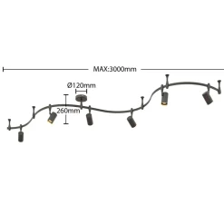 Lindby skinnesystem Delila, sort, fleksibel brug