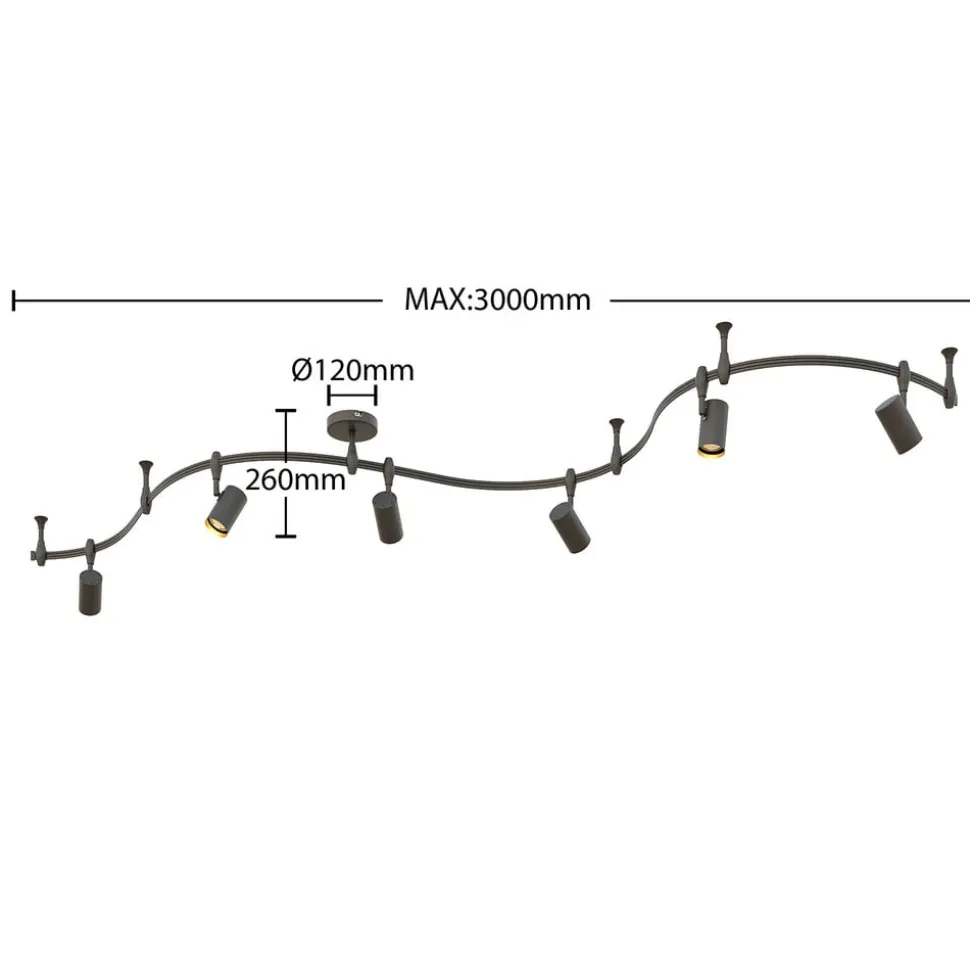Lindby skinnesystem Delila, sort, fleksibel brug