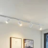 Lindby skinnesystem Linaro, GU10, 4 lyskilder, hvid, Ø 6 cm
