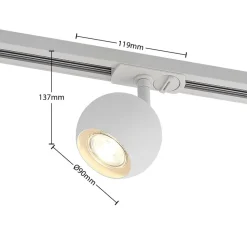 Lindby skinnesystem Linaro, GU10, 4 lyskilder, hvid, Ø 9 cm