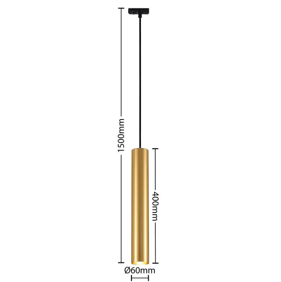 Lindby skinnesystem Linaro, GU10, pendel, 3 lyskilder, guld