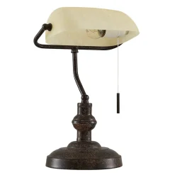 Lindby skrivebordslampe Profina, 39 cm, rustbrun, stål