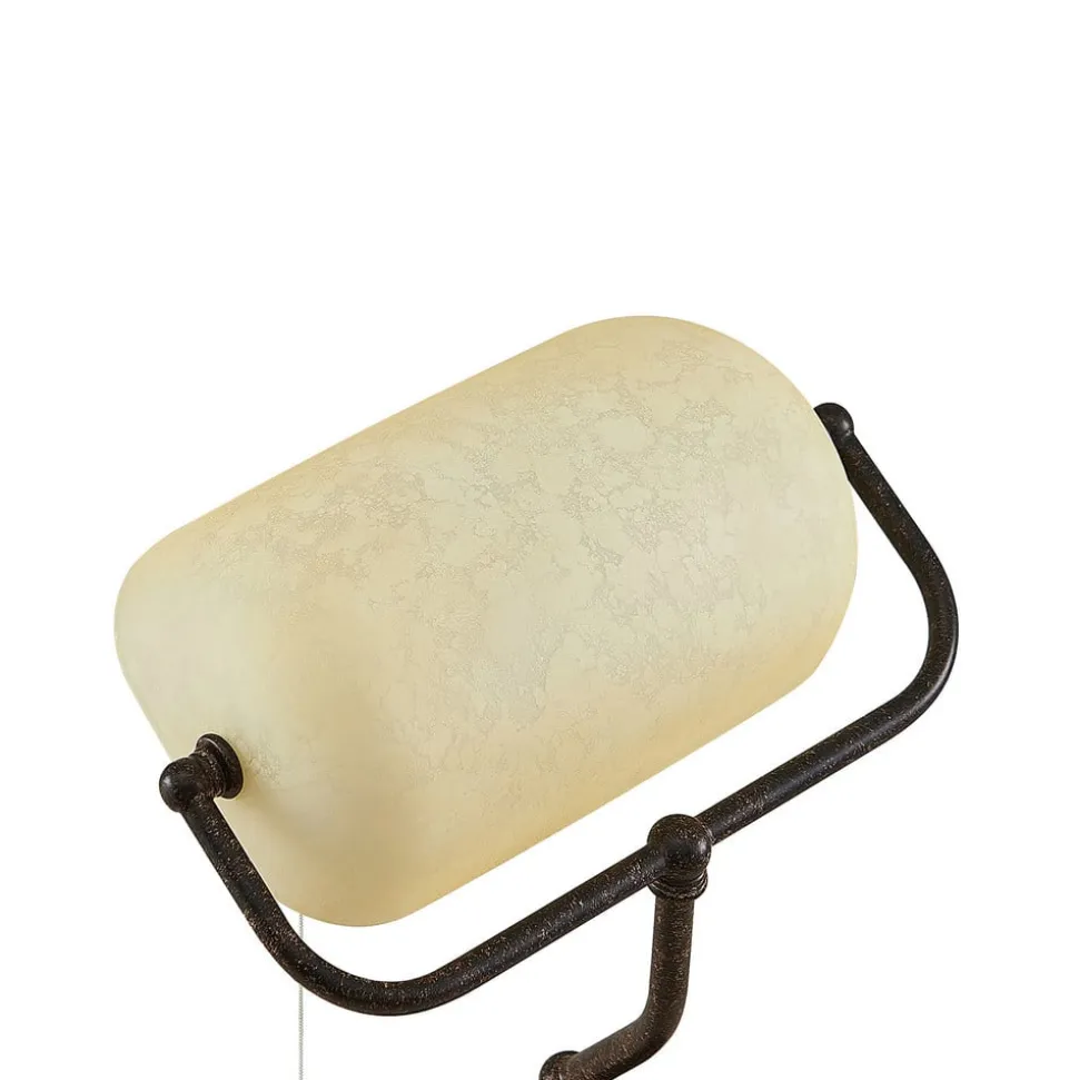 Lindby skrivebordslampe Profina, 39 cm, rustbrun, stål