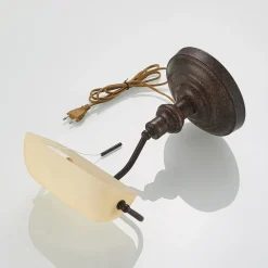 Lindby skrivebordslampe Profina, 39 cm, rustbrun, stål